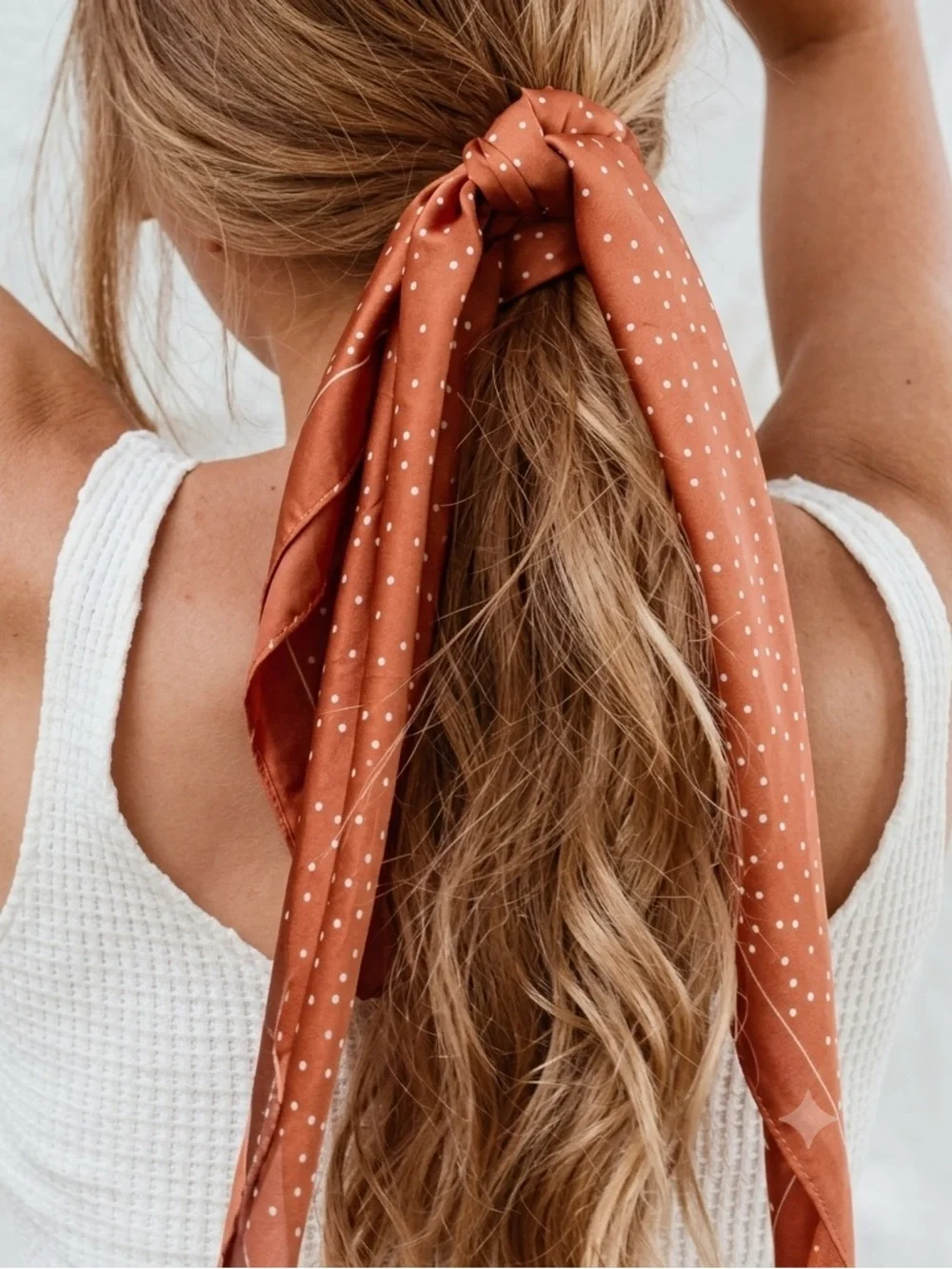 Princess Polly Rust Polka Dot Hair Scarf